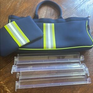 Mahjong Game Night bag and rack set: Parker & Hyde Neoprene bags & 4 clear racks